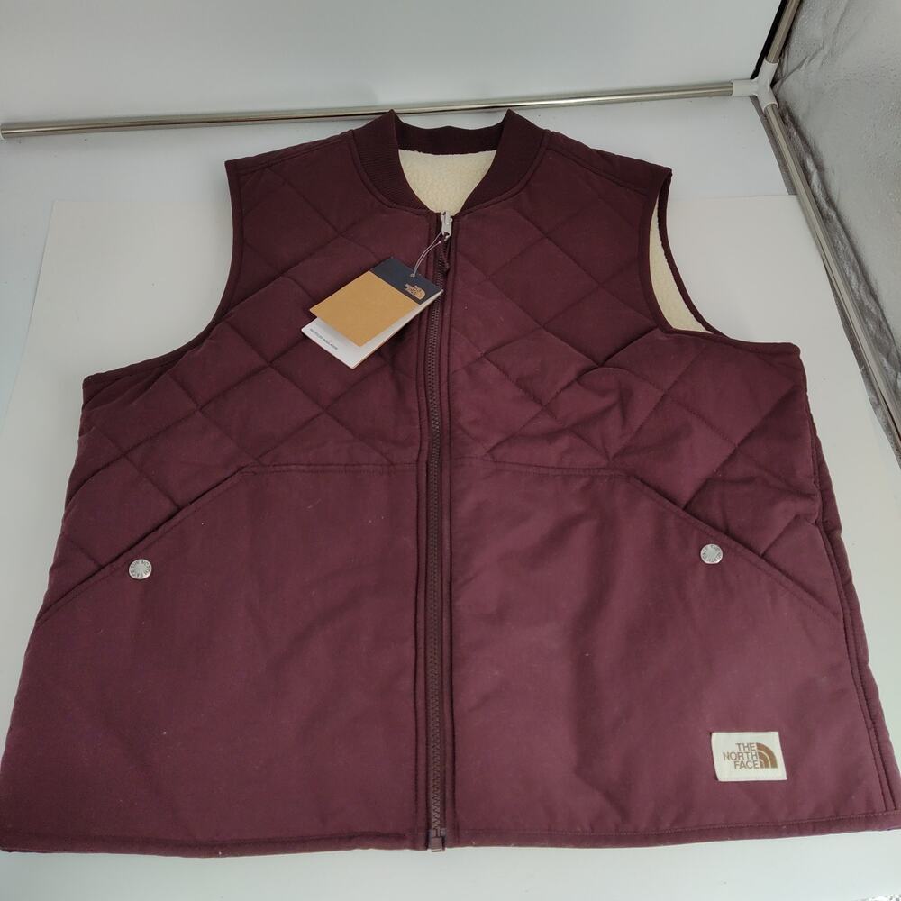 NWT NEW NORTH FACE CUCHILLO REVERSIBLE SHERPA LINED VEST Women's Root Brown $129